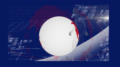 Digital Human Model with Global Data Processing Visuals