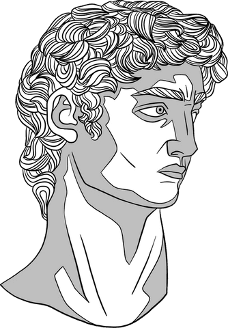 monochrome line art of classical male sculpture on transparent background - Download Free Stock Videos Pikwizard.com