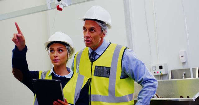 Engineers Wearing Safety Gear Inspecting Industrial Facility - Download Free Stock Images Pikwizard.com