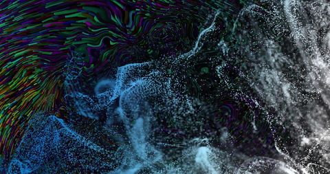 Dynamic Glowing Mesh with Vibrant Patterned Waves - Download Free Stock Images Pikwizard.com