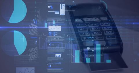 Digital Financial Interface with Data Visualization and Terminal - Download Free Stock Images Pikwizard.com