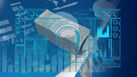 Digital Data Processing with Wind Turbine Graphic