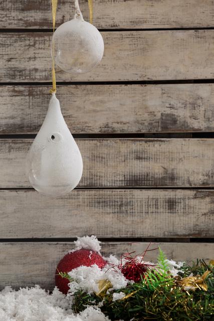 Rustic Christmas Decorations with Hanging Glass Lamps - Download Free Stock Photos Pikwizard.com