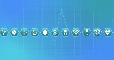 Medical Icons with Cardiograph Digital Interface Concept - Download Free Stock Images Pikwizard.com