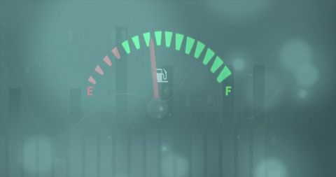 Abstract Fuel Gauge with Data Bars on Blue Background - Download Free Stock Images Pikwizard.com