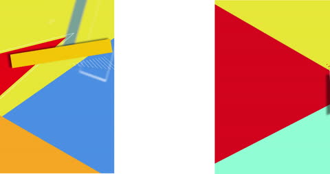 Colorful Abstract Shapes Displaying Motion on White Background