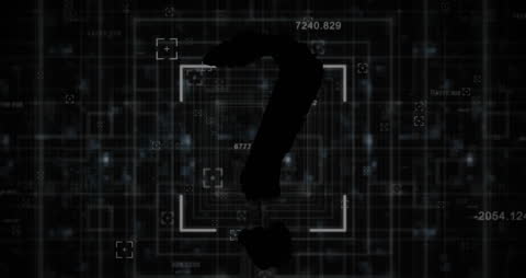 Futuristic Digital Data Network with Question Mark