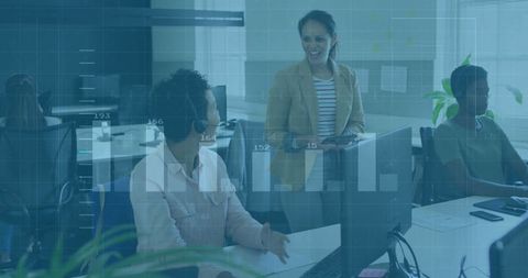 Team Warmly Engages in Productive Work Environment