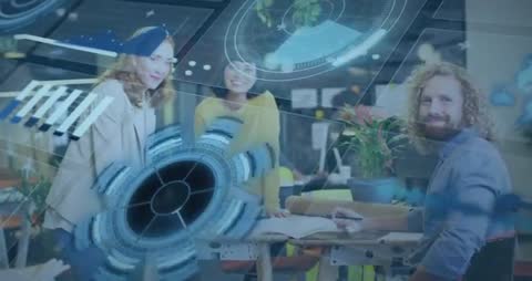 Colleagues Cooperating with Holographic Blueprints in Modern Office