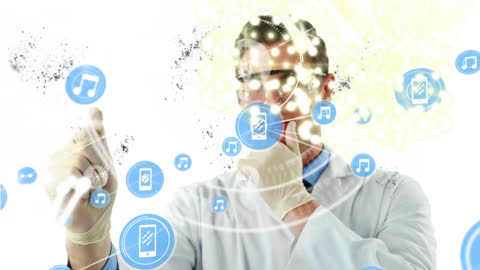 Digital Transformation in Healthcare: Doctor Analyzing Data with Technology