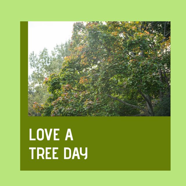 Love a Tree Day Poster with Lush Forest Background - Download Free Stock Templates Pikwizard.com