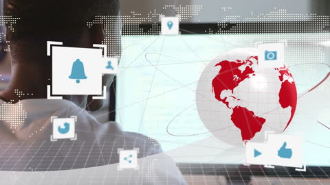 Digital Media Overlay with Global Business Concept