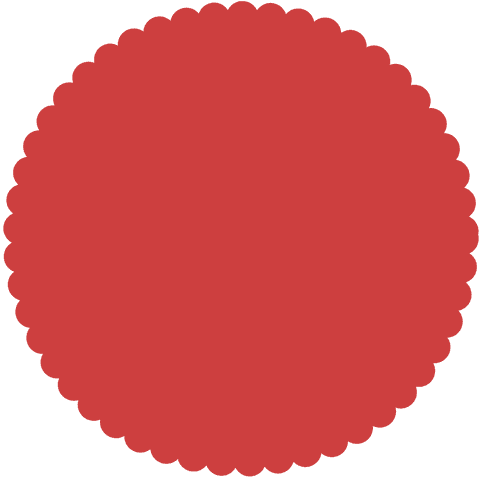 decorative red circle with scalloped edges on transparent background - Download Free Stock Videos Pikwizard.com