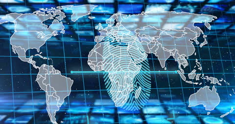 Global Digital World Map with Futuristic Virtual Tech Concept