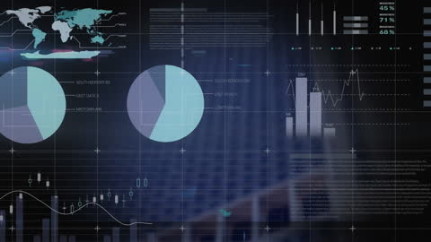 Digital Interface with Charts and Global Data Visualization