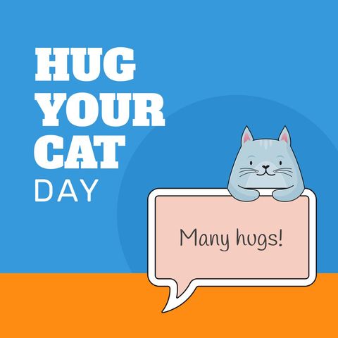 Hug Your Cat Day Celebration with Cute Cat Illustration - Download Free Stock Templates Pikwizard.com