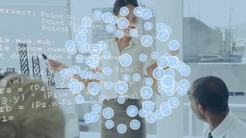 Diverse Team Analyzing Data with Futuristic Digital Interface