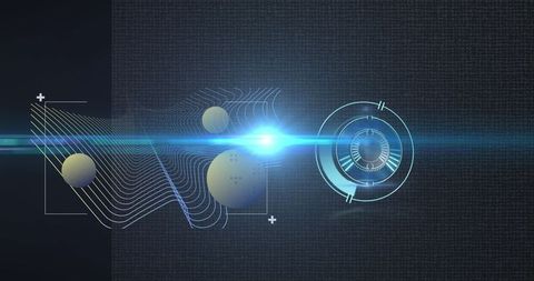 futuristic digital interface with geometric lens flare - Download Free Stock Images Pikwizard.com