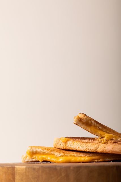 Close-up of sandwich against white background, copy space. unaltered, food, breakfast, healthy eating, studio shot.
