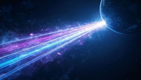 Cosmic Planet Emitting Vibrant Energy Beams in Deep Space