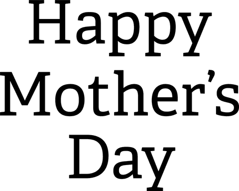 Happy mother's day text on transparent background