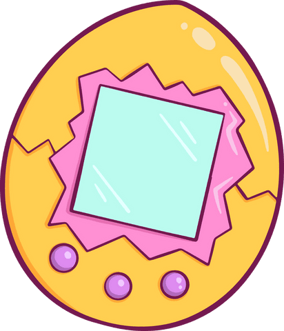 pastel colored egg-shaped virtual pet gadget on transparent background - Download Free Stock Videos Pikwizard.com