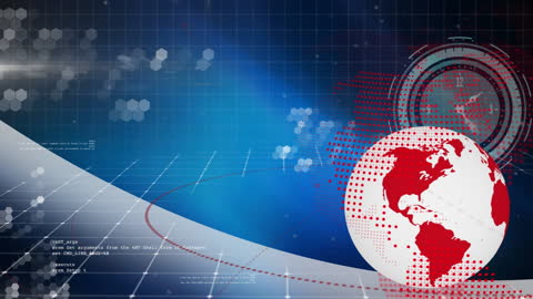 Global Communication and Data Processing Animation