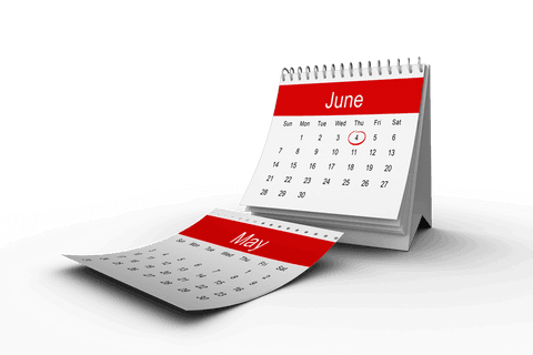 transparent spiral-bound may to june calendar pages for easy planning - Download Free Stock Videos Pikwizard.com
