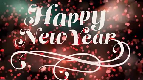 Happy New Year Greeting with Sparkling Red Background