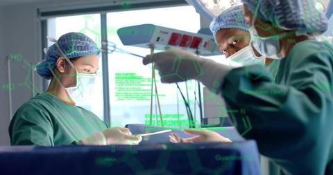 Digital Data Overlay with Diverse Surgical Team in Operation - Download Free Stock Images Pikwizard.com