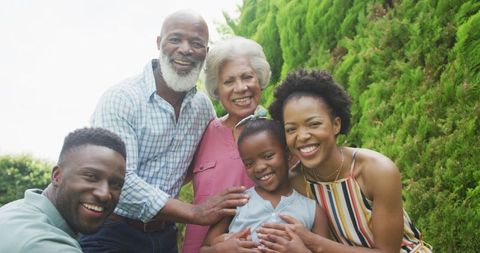Smiling Multigenerational Family Enjoying Outdoor Time