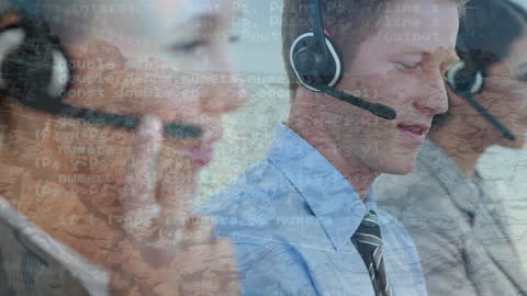 Customer Service Teams Using Headsets in Digital Overlay Environment