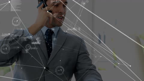 Businessman Engaged in Data Processing at Office Desk