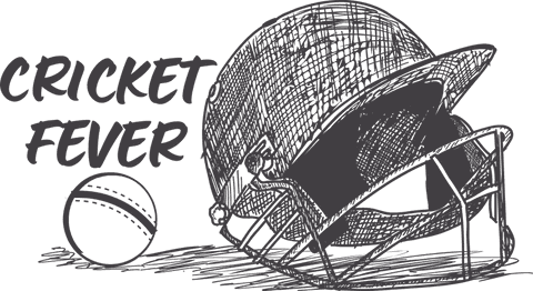 Transparent cricket helmet with ball and text illustration