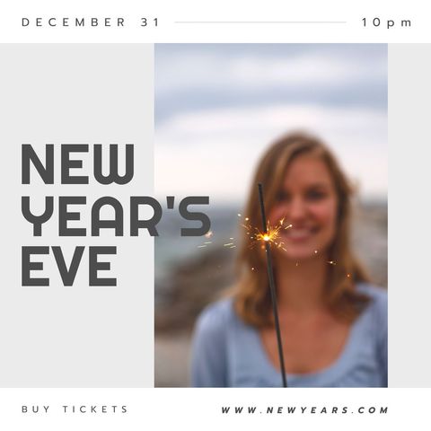New year's eve celebration with sparkler and festive atmosphere