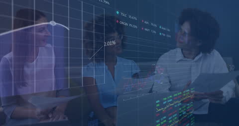 Digital Analytics Presentation in Modern Financial Business Office