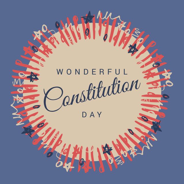 Wonderful constitution day text over a decorative banner against black background - Download Free Stock Videos Pikwizard.com