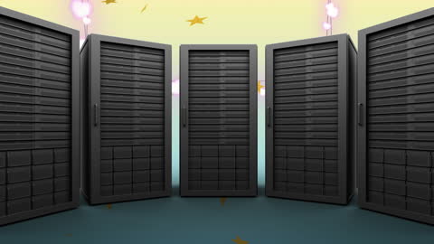 Festive Christmas Decor Around Modern Computer Servers