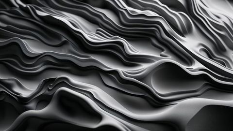 Monochrome Abstract Wave Layers in Futuristic Digital Art