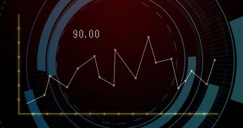 Futuristic Data Analytics with Graph Overlays on Digital Display - Download Free Stock Images Pikwizard.com