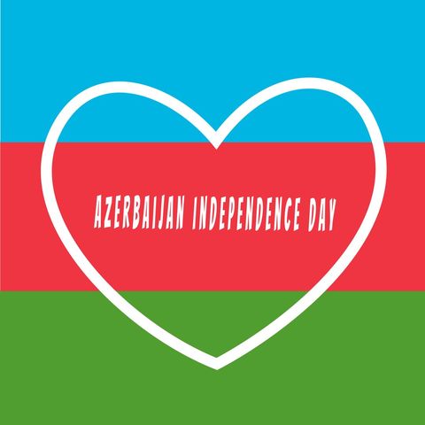 Azerbaijan Independence Day Heart with Flag Colors - Download Free Stock Templates Pikwizard.com