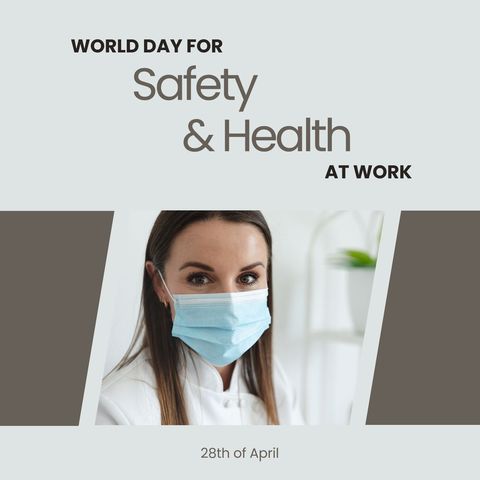 World Day for Safety and Health at Work Poster Featuring Female Doctor - Download Free Stock Templates Pikwizard.com