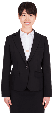 Transparent background happy asian businesswoman in formal suit