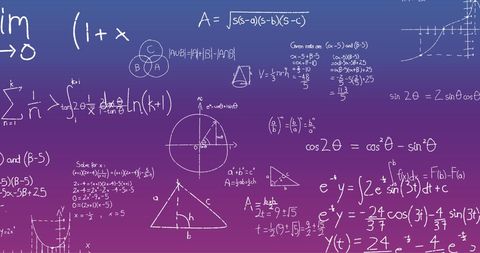 Handwritten Mathematical Formulas on Gradient Background - Download Free Stock Images Pikwizard.com