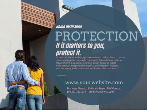 Home Insurance Pamphlet Featuring Caring Couple By Their Home - Download Free Stock Templates Pikwizard.com