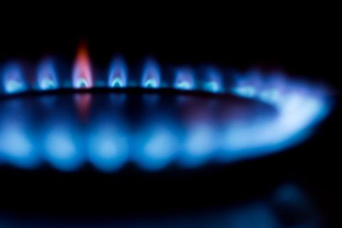 Blurred Blue Flame from Gas Stove Burner