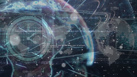 Abstract Digital Globe with Data Visualization Background