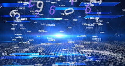 Digital Data Processing with Futuristic Network Interface Animation