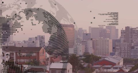 Financial Data Visualization Overlay on Modern Cityscape - Download Free Stock Images Pikwizard.com