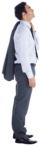 Biracial Businessman Standing Confidently on Transparent Background